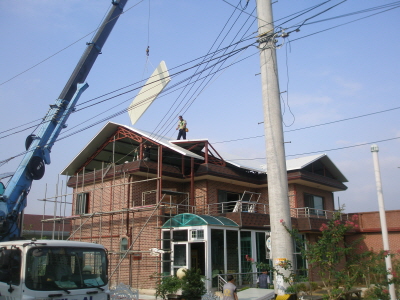 사우동 단독주택 리모델링-지붕 판넬공사